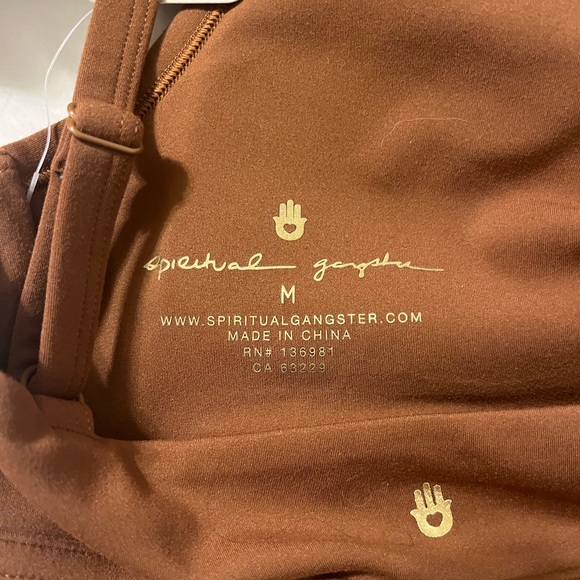 Spiritual Gangster Brown Yoga Sports Bra • NWT • Barefoot Luxury • Boss Babe - Picture 6 of 9